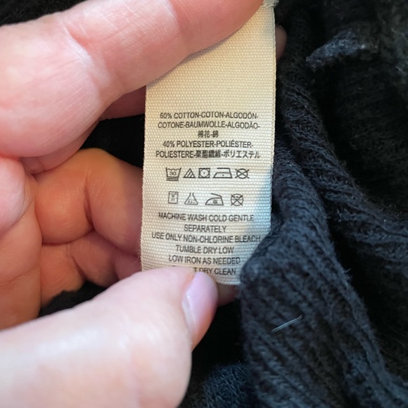 Free People Puff Shoulder Mock Turtleneck Top XS Black - Picture 5 of 6